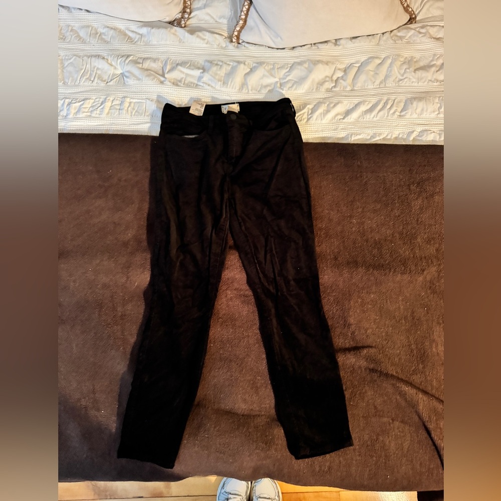 Margot Cropped Black Velvet Trousers